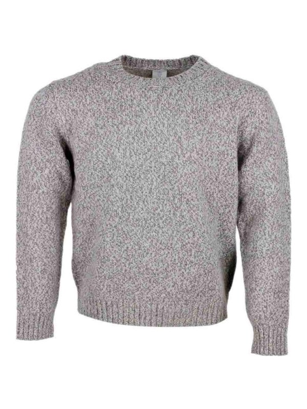 ELEVENTY: Strickpullover mit Rundhalsausschnitt - Rundhalspullover - Blau