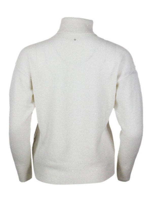 The Best Shops LORENA ANTONIAZZI: Strickpullover mit Rundhalsausschnitt - Rundhalspullover - Weiß