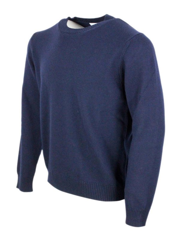 MALO: Strickpullover mit Rundhalsausschnitt online - Rundhalspullover - Blau