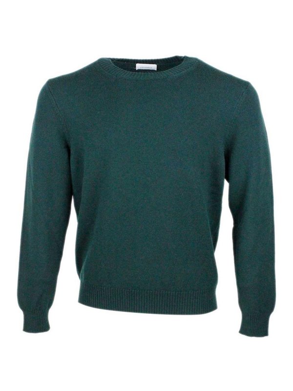 MALO: Strickpullover mit Rundhalsausschnitt - Rundhalspullover - Grün