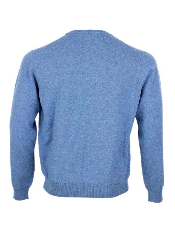 The Best Shops MALO: Strickpullover mit Rundhalsausschnitt - Rundhalspullover - Hellblau