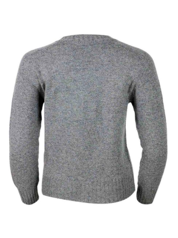 The Best Shops MALO: Strickpullover mit Rundhalsausschnitt - Rundhalspullover - Grau