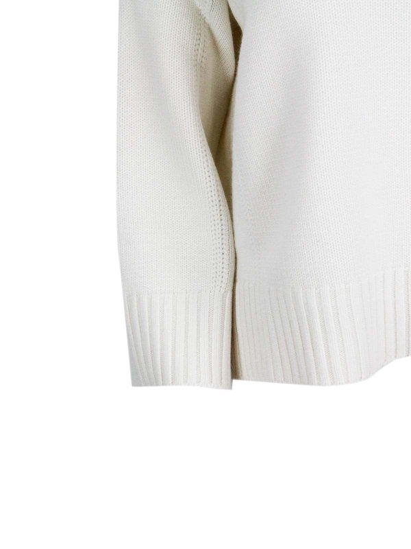 Rundhalspullover - Creme shop online: MALO