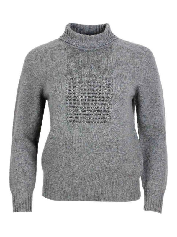 MALO: Strickpullover mit Rundhalsausschnitt - Rundhalspullover - Grau