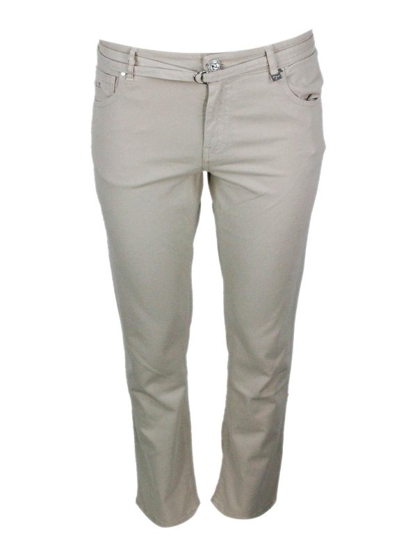 TRAMAROSSA: Pantalones casual - Pantalón Casual - Plata