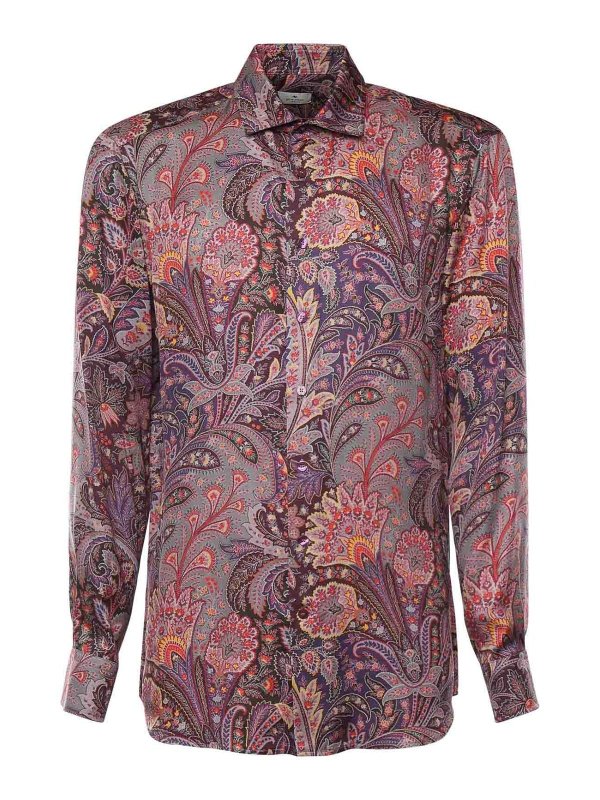 ETRO: shirts - Printed Viscose Shirt