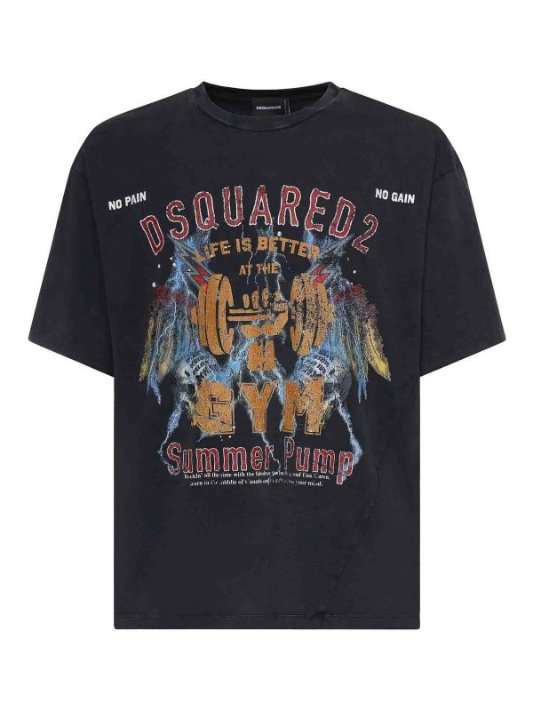 DSQUARED2: t-shirts - Jersey T-Shirt With Print
