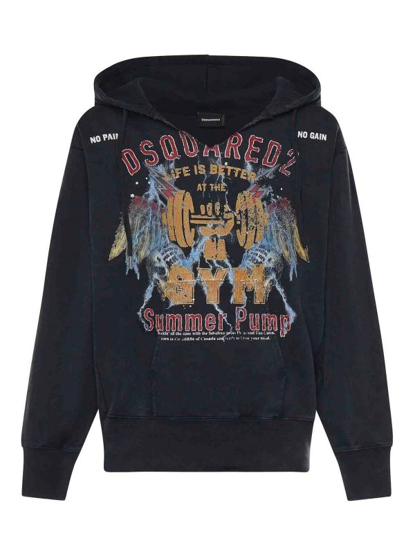 DSQUARED2: Felpe e maglie - Felpa in cotone stampato