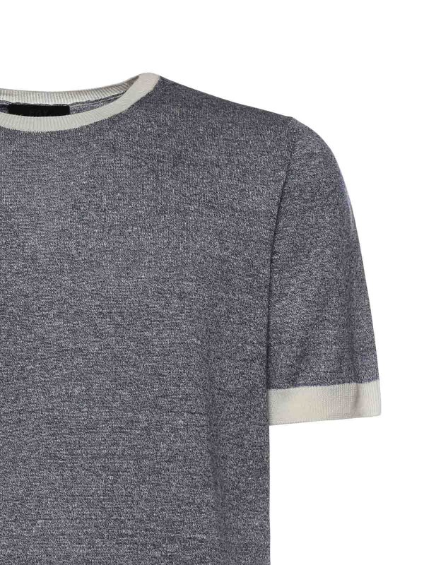 The Best Shops FAY: t-shirts - Linen And Cotton T-Shirt