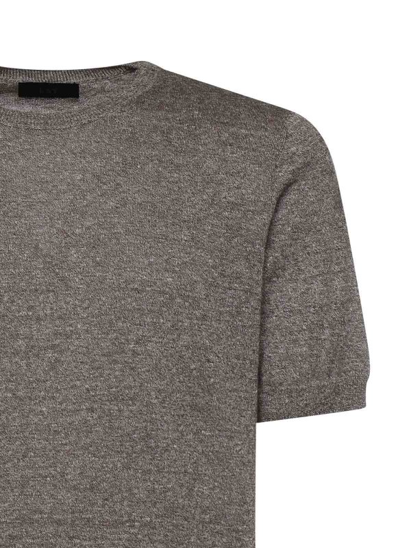 The Best Shops FAY: t-shirt - T-shirt in lino e cotone