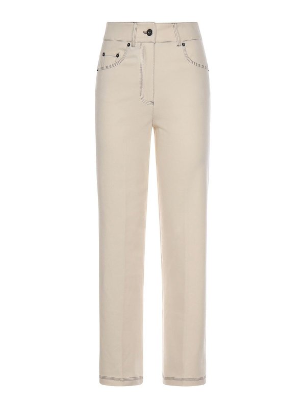 Max Mara: casual trousers - Denim-Effect Jersey Trousers