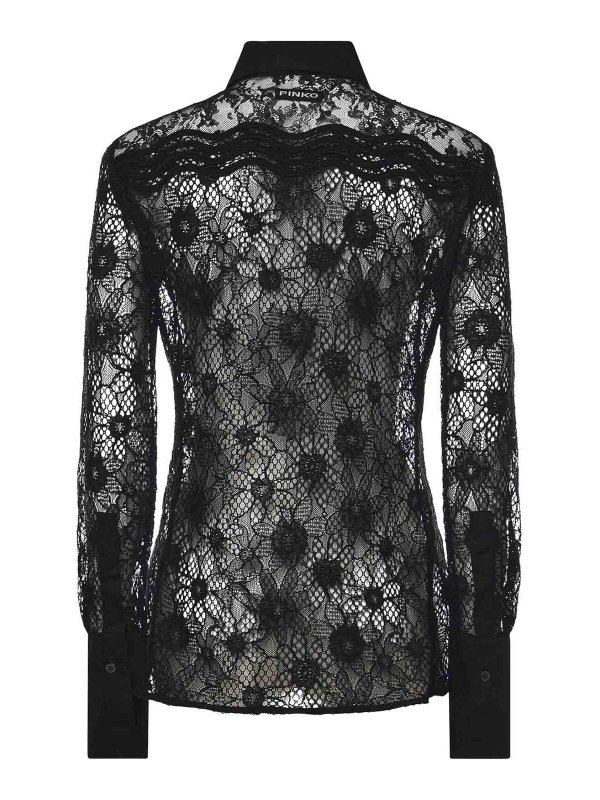 Pinko: giacche casual online - Camicia In Tulle E Pizzo