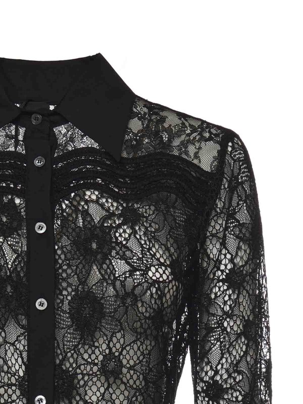 The Best Shops Pinko: giacche casual - Camicia In Tulle E Pizzo