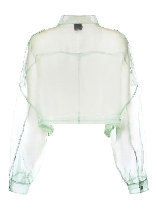 Pinko: casual jackets online - Cropped Pea Coat In Pure Silk Organza