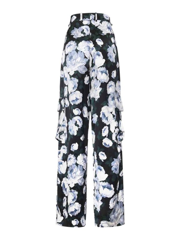 STELLA McCARTNEY: straight leg jeans online - Printed Viscose Trousers