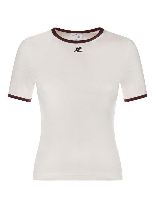 Courreges: Camisetas - Camiseta - Burdeos