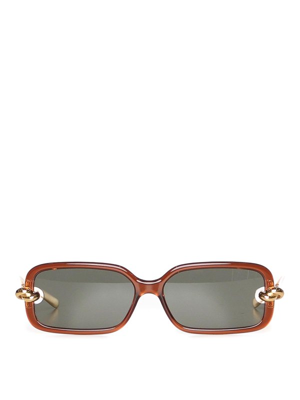 BOTTEGA VENETA: sunglasses - Knot Rectangular Sunglasses