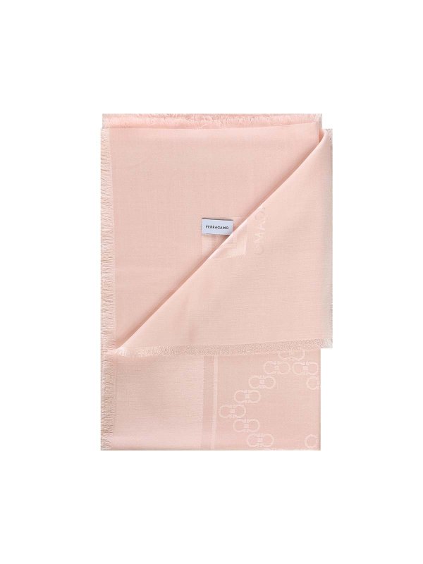 FERRAGAMO: sciarpe e foulard online - Stola Gancini In Seta E Lana