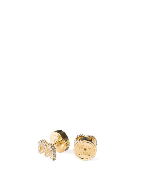 MIU MIU: Earrings online - Metal Earrings With Crystals