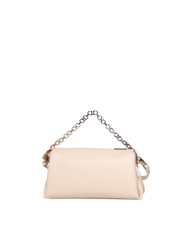 FERRAGAMO: shopper online - Mini Borsa In Pelle Con Logo