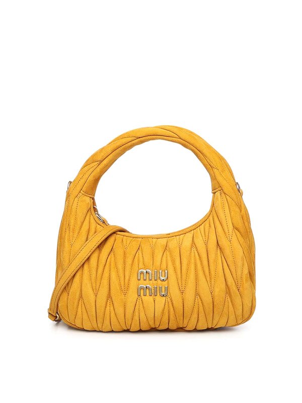 MIU MIU: totes bags - Wander Quilted Suede Bag