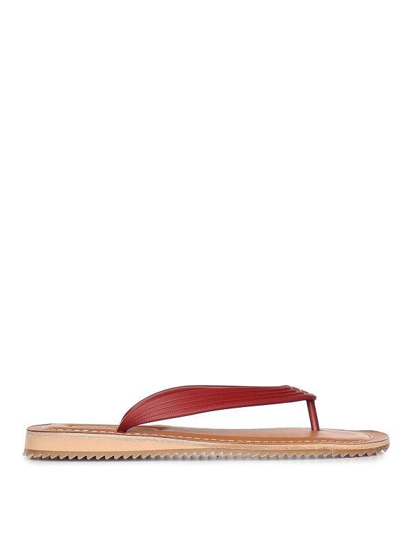 MIU MIU: flat shoes - Logo Flip-Flops