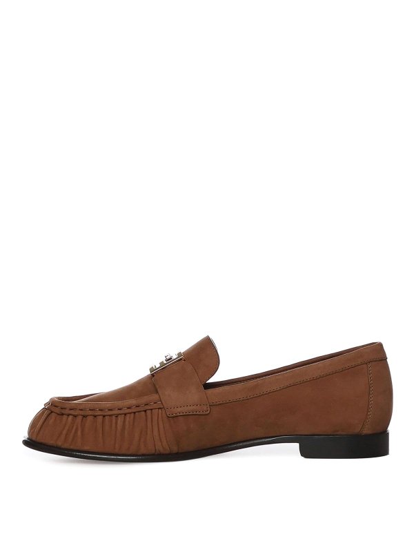 The Best Shops FENDI: Loafers & Slippers - Suede Baguette Moccasin