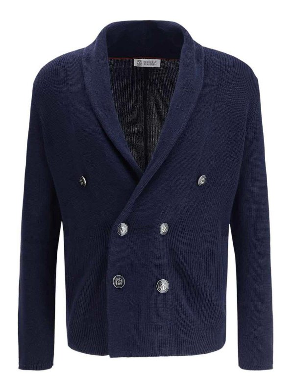 BRUNELLO CUCINELLI: カーディガン - カーディガン - ブルー