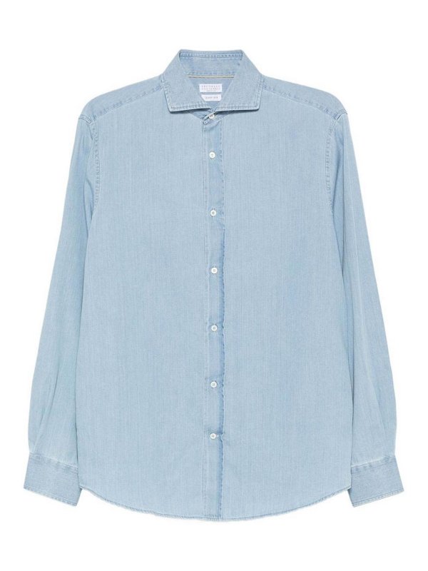 BRUNELLO CUCINELLI: シャツ - シャツ - ブルー