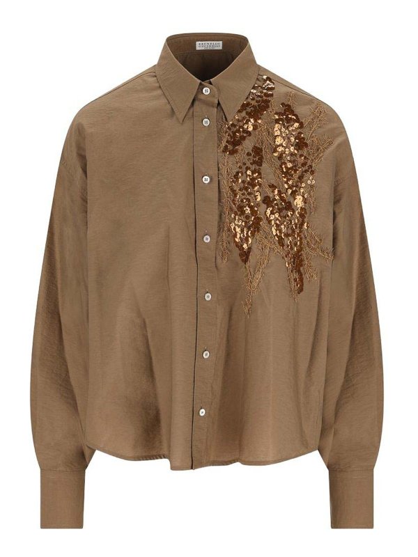 BRUNELLO CUCINELLI: Hemden - Hemd - Braun