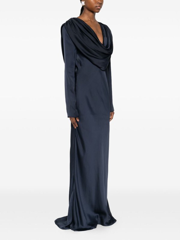 ROTATE Birger Christensen buy online Long dress with shawl neckline