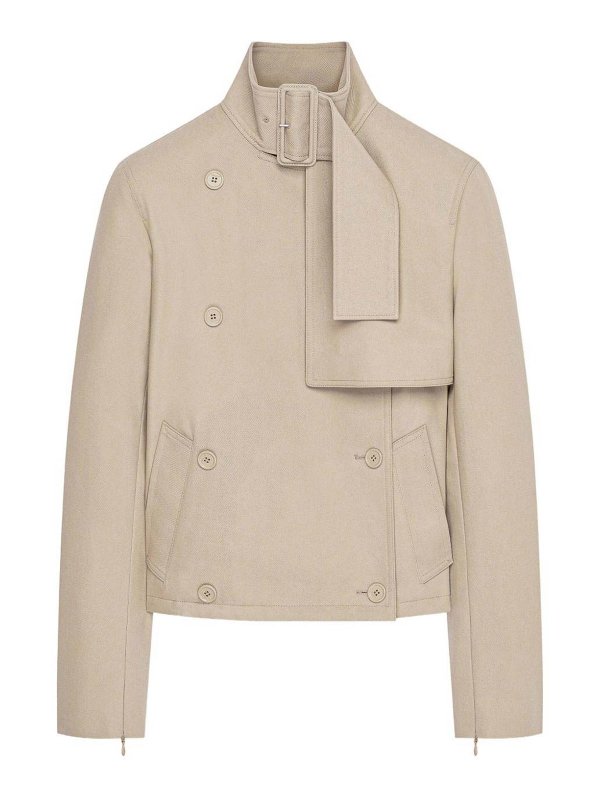 Courreges: trench coats - Trench Coat With Buckle