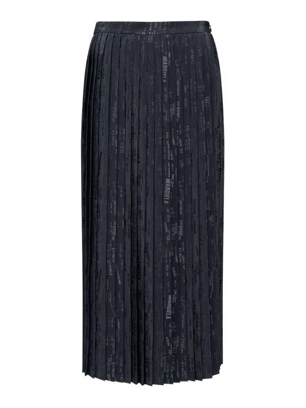 MM6 MAISON MARGIELA: Knee length skirts & Midi - Pleated Skirt With Print