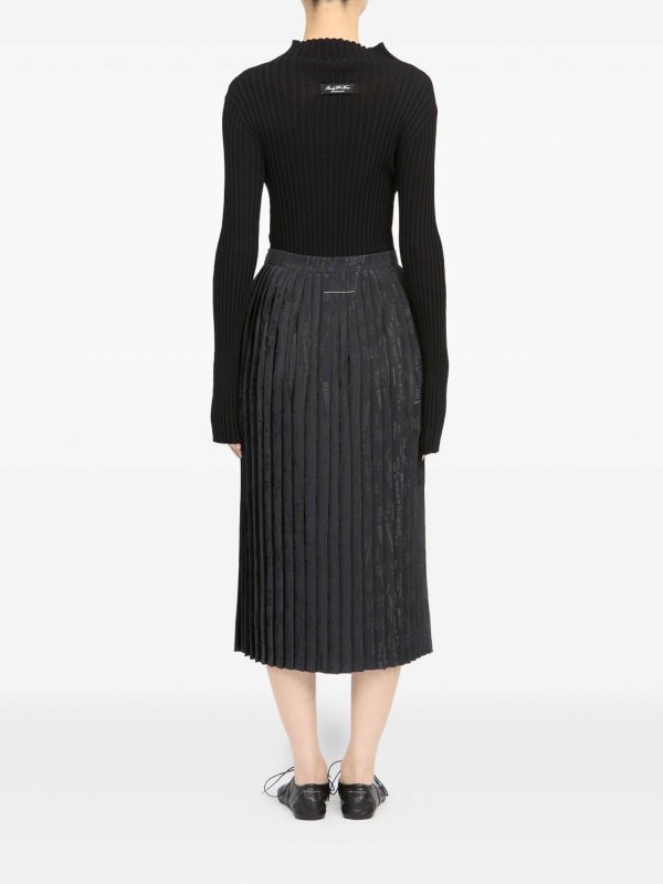 The Best Shops MM6 MAISON MARGIELA: Knee length skirts & Midi - Pleated Skirt With Print