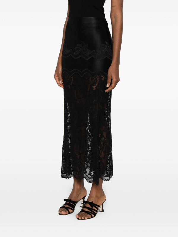 The Best Shops RABANNE: gonne al ginocchio  e longuette - Gonna Midi In Pizzo