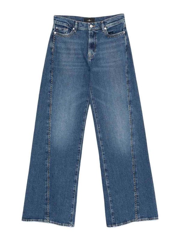 SEVEN: straight leg jeans - Twisted Lotta Jeans With Studs
