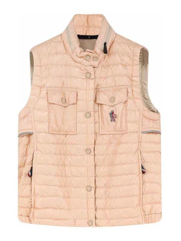 MONCLER: ダウン・ハイテクジャケット - ダウンジャケット - ヌードカラー