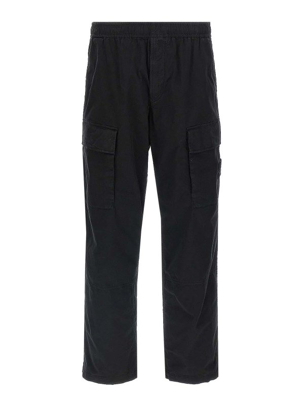 STONE ISLAND: Pantalones casual - Pantalón Casual - Negro