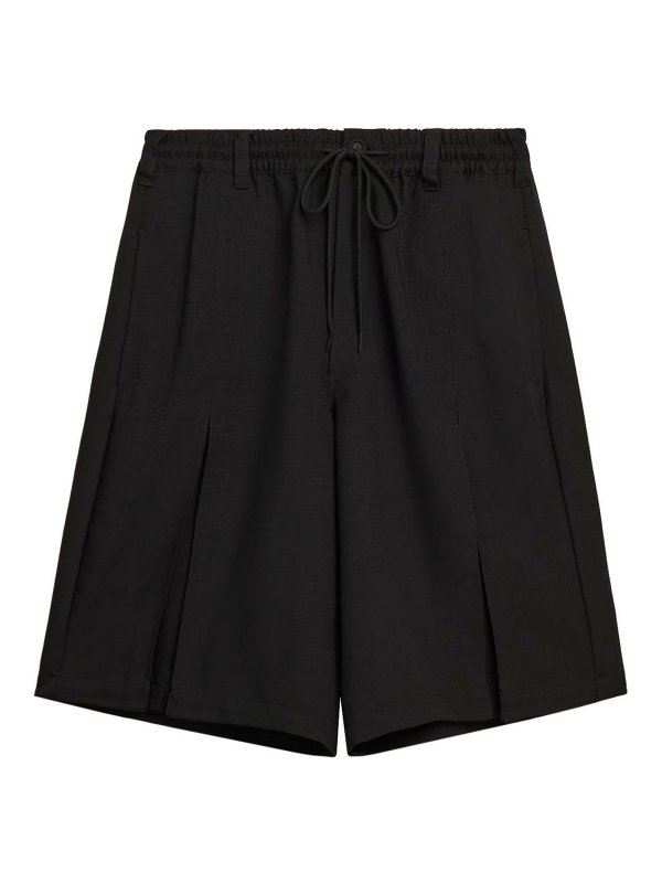 Y-3: pantaloni shorts - Bermuda In Poliestere Riciclato