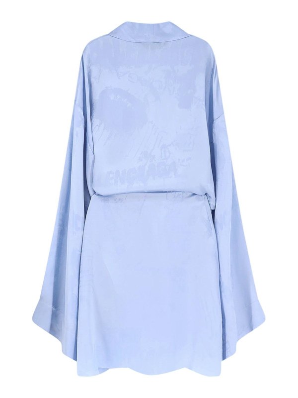 BALENCIAGA: Knielange Kleider online - Knielanges Kleid - Blau