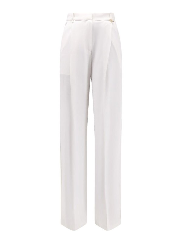 ELISABETTA FRANCHI: Pantalones casual - Pantalón Casual - Blanco