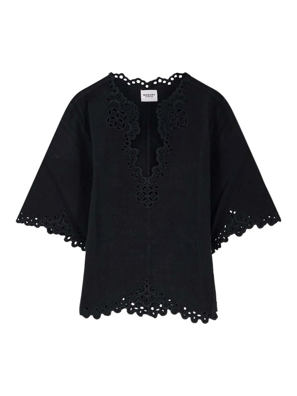 Isabel Marant Etoile: Tops y camisetas sin mangas - Top - Negro