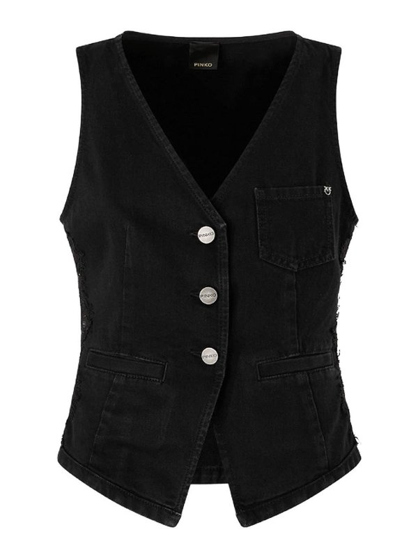 Pinko: ベスト＆チョッキ - ウェストコート/ジレ - 黒