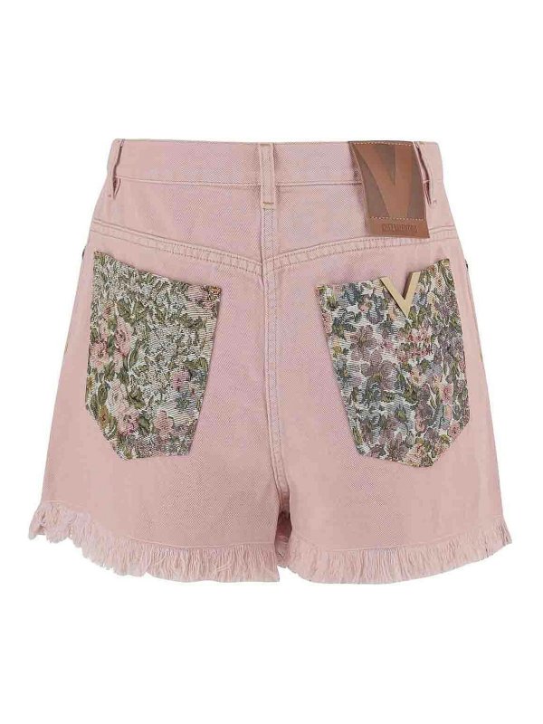 VALENTINO GARAVANI: Trousers Shorts online - Denim Shorts With Frayed Profiles