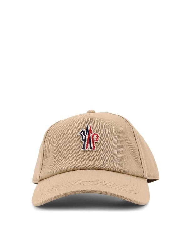 MONCLER: hats & caps - Cotton hat with front logo patch