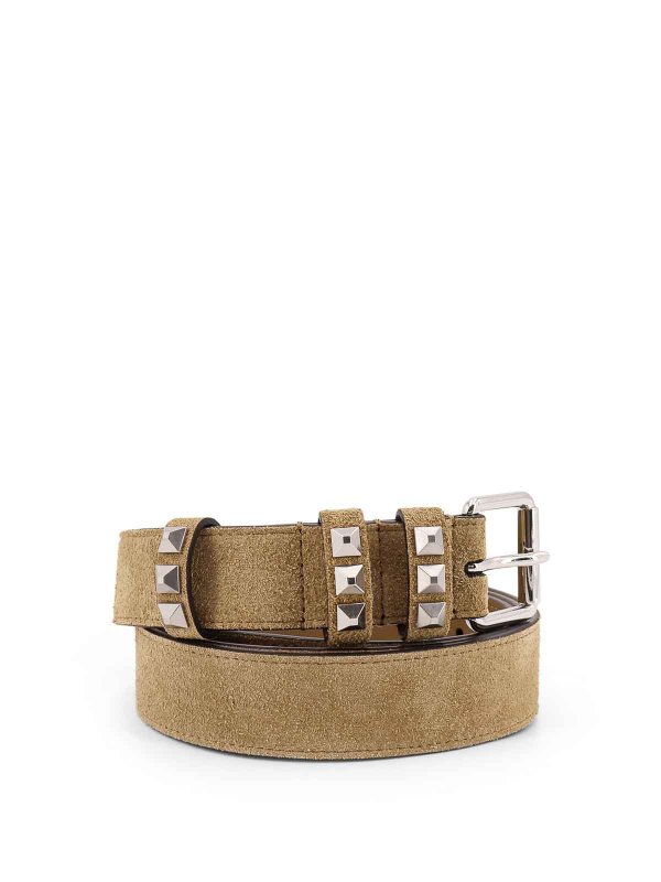 The Best Shops VALENTINO GARAVANI: belts - Flaneuse Suede Belt With Iconic Studs