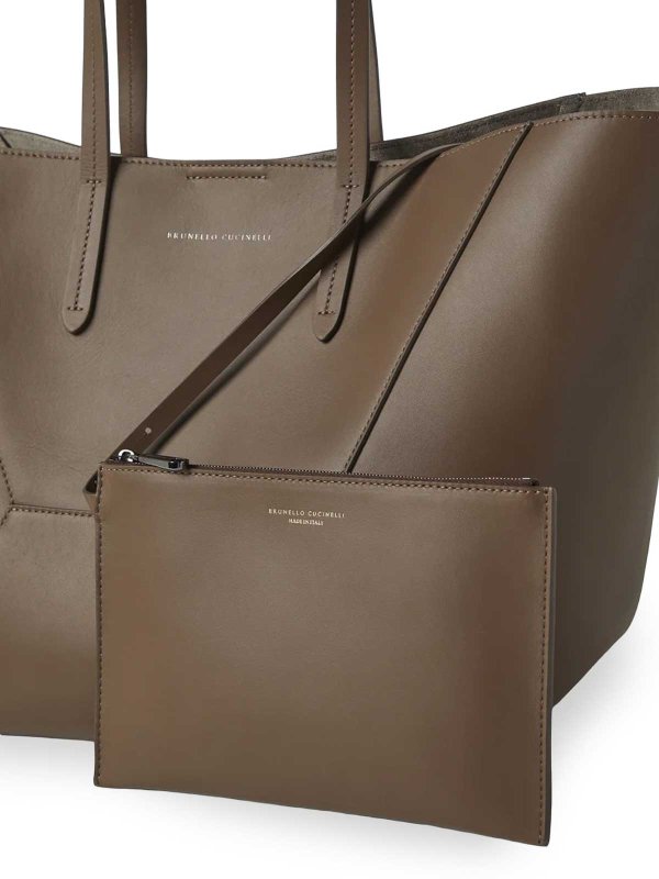 The Best Shops BRUNELLO CUCINELLI: totes bags - Bc Duo Handbag In Hammered Leather