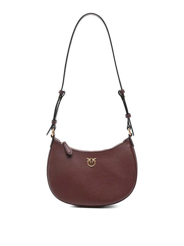 Pinko: shoulder bags - Half Moon Mini Leather Shoulder Bag
