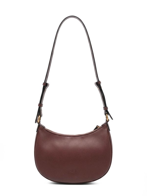 Pinko: shoulder bags online - Half Moon Mini Leather Shoulder Bag