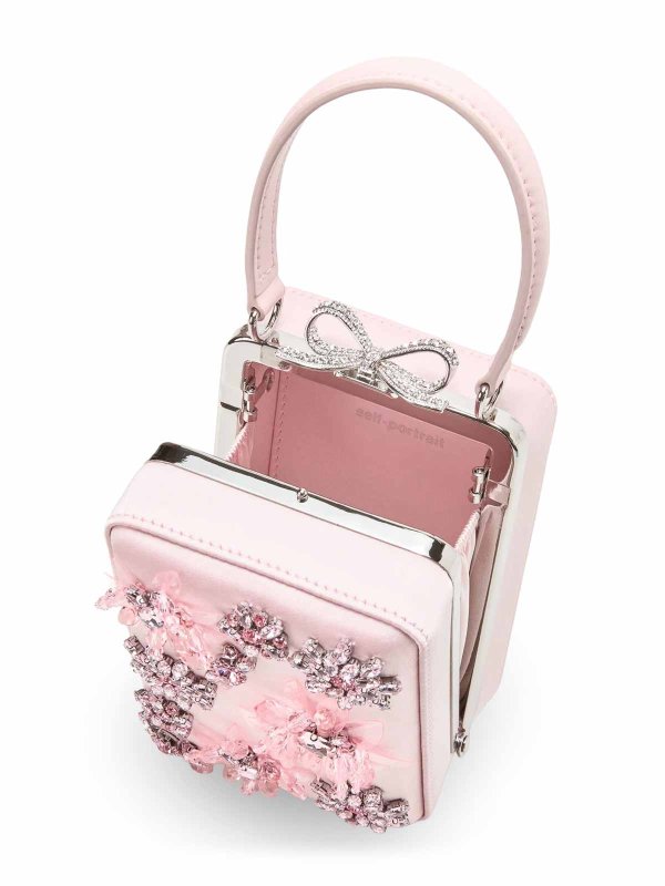 Satin Shoulder Bag With Crystal Details Replica 
online: Self Portrait